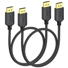 DisplayPort to DisplayPort Cable 1.5 ft 2-Pack Thin DP Display Port Cable Ad