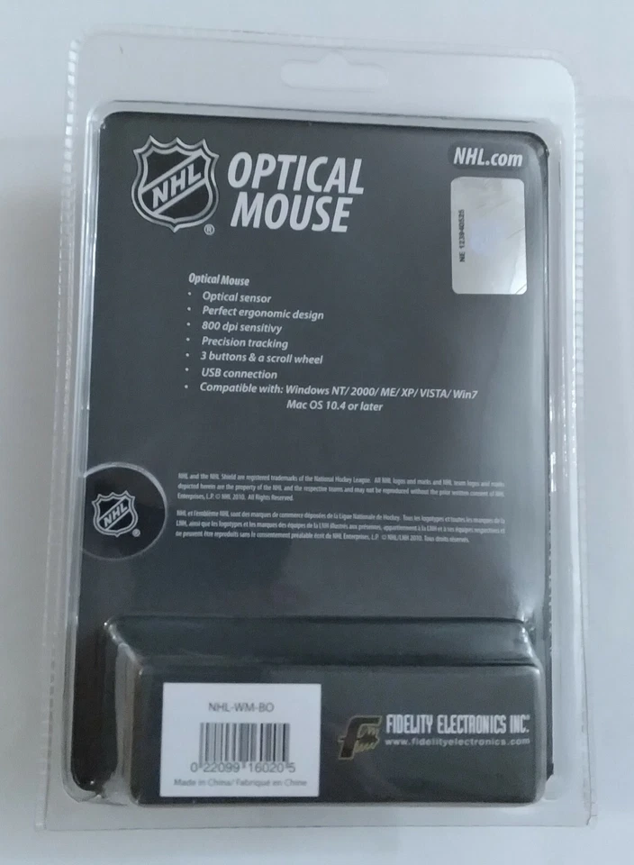 Bruins NHL Wired Optical Mouse W/ 3 Buttons  + Scroll Windows / Mac Team Logo  - Image 2 of 3