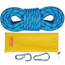 96 ft Outdoor Rock Climbing Rope with 26KN Breaking Tension 0.4 inch Diameter