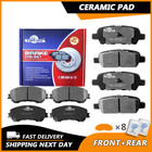 Front & Rear Ceramic Brake Pad For 2014 2015 2016 2017 2018 2019 Nissan Rogue