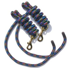 Poly Lead Rope Multi Color 5/8" x 9' w/Brass Plated Bolt Snap 2-Pack 18011
