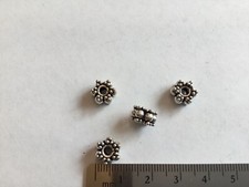 Bali Silver Star Bead 9 mm 6 pieces 12.25