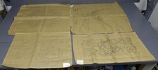 Jane McGown Flynn Lot 4 Vtg Burlap Hand Hooked Rug Design Backing Sewing Craft b