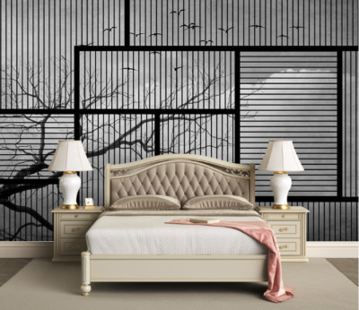 3D Black Branch ZHUA4896 Wallpaper Wall Murals Removable Self-adhesive Ann 24