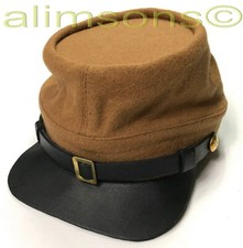 CIVIL WAR CSA CONFEDERATE BUTTERNUT WOOL KEPI FORAGE CAP HAT-ALL SIZES
