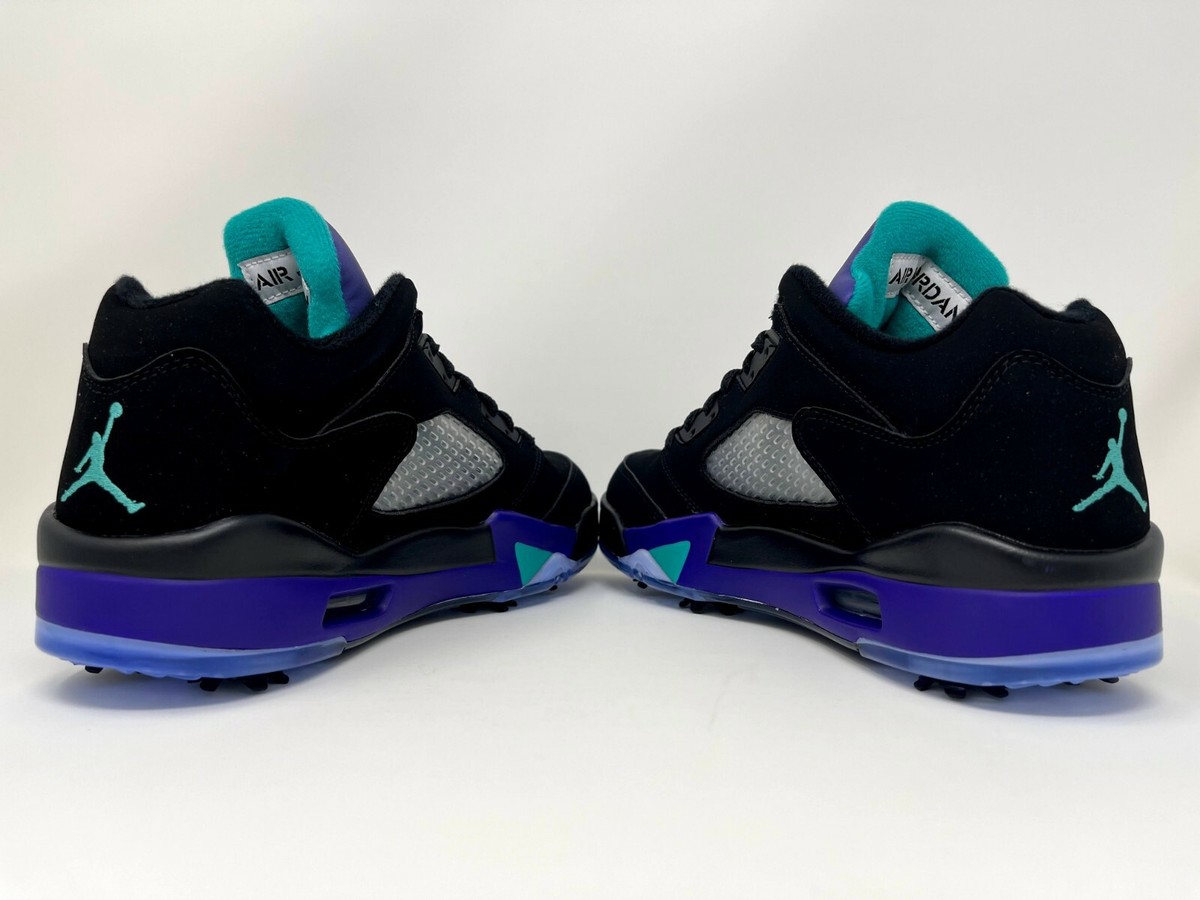 Nike Air Jordan Retro V 5 Low Golf Shoe Black Grape Spike