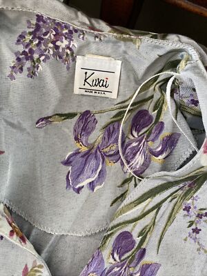 Blazer Vintage Floral Taille 8 - Manches 3/4, Tissu Jersey, Fabriqué Aux USA, Occasion Très Bon état