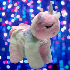 NEW Unicorn Stuffed Animal Bag Plush Purse Tie Dye Rainbow Crossbody Girls 3