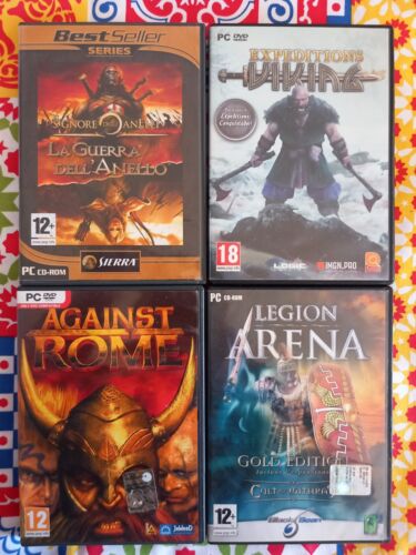 PC LOT 4 GAMES LORD OF THE RINGS + VIKING + AGAINST ROME + LEGION ARENA - Picture 1 of 3