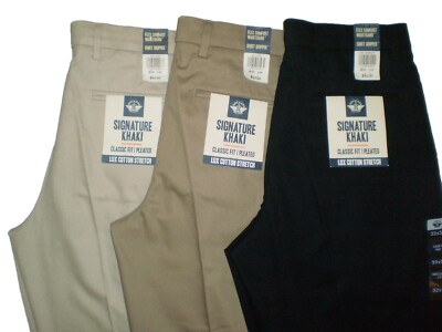 Dockers Men's Classic Fit Signature Khaki Pants Pleated Size 32 34