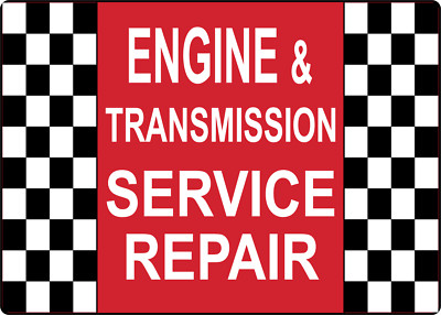 ENGINE TRANSMISSION SERVICE REPAIR, STOREFRONT| Laminated Vinyl Decal ...