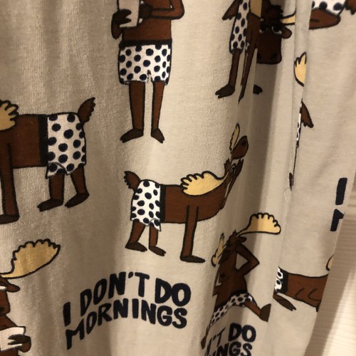 Lazy One Pajama Bottoms Pants Large Moose Doesn’t Do Mornings Flaw Rd Descriptio - Picture 7 of 7