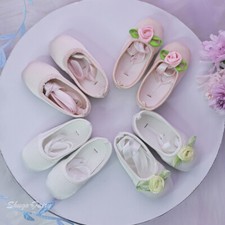Lindos zapatos de ballet hechos a mano cuerpo rosa moda tacones planos zapatos para muñeca 1/4 BJD