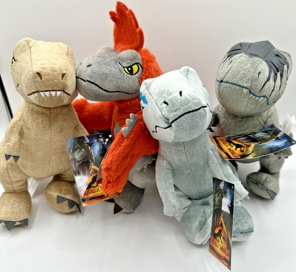 Lot Of 4 Jurassic World Dominion 7” Plush Dinosaurs TRex Blue Giganotosaurus NEW