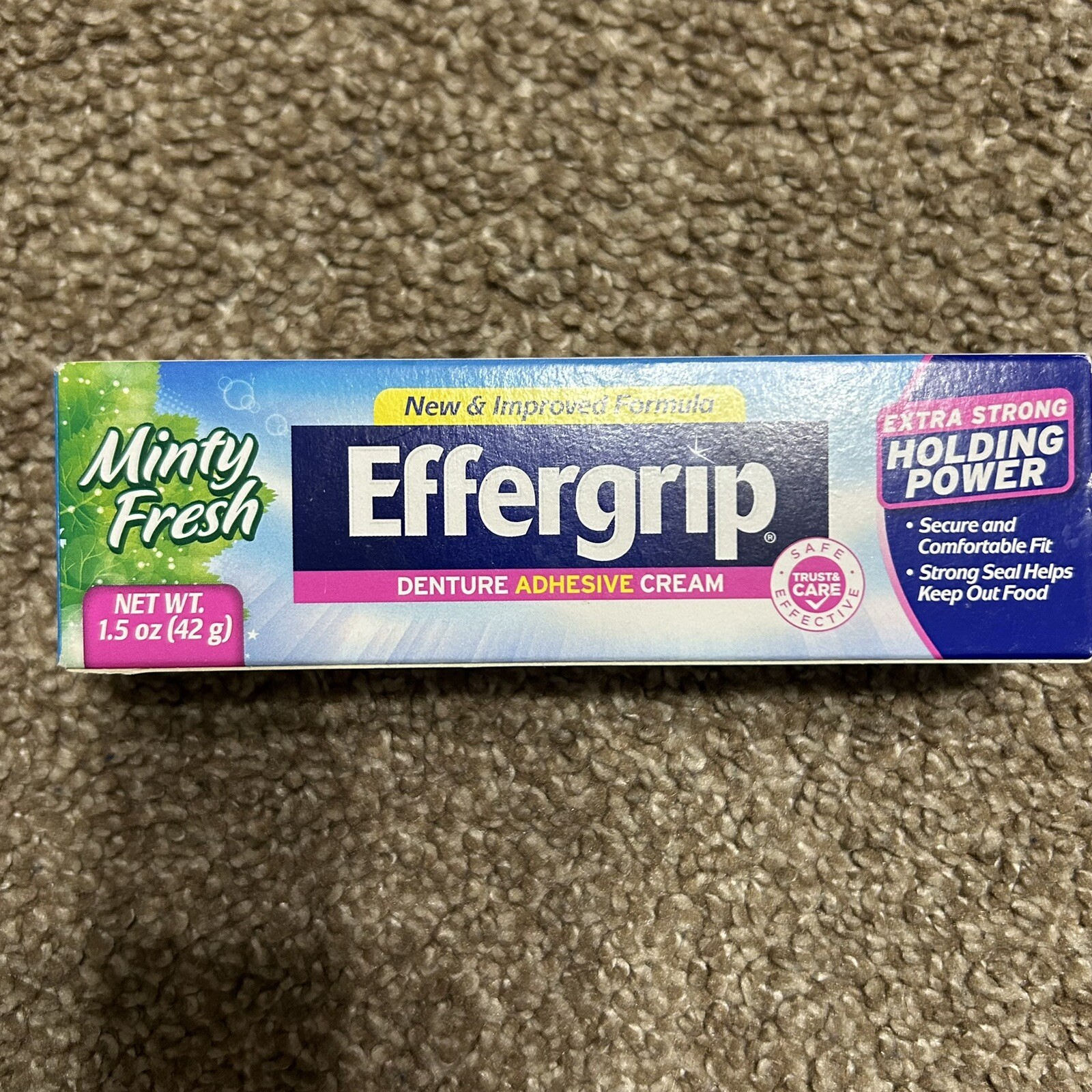 Effergrip Denture Adhesive Cream Minty Fresh NIB