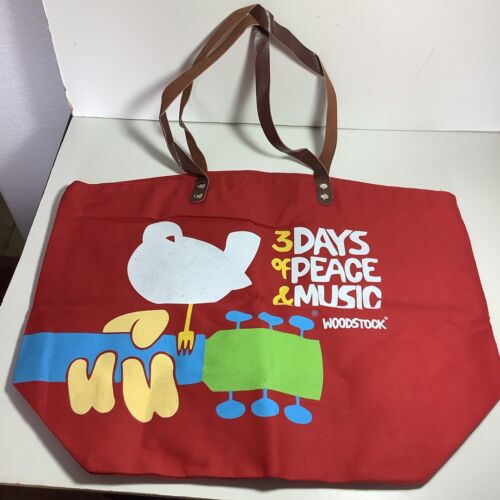 Woodstock Music Festival Tote Bag - 3 Days Of Peace & Music - Zipper Closure - Picture 1 of 6