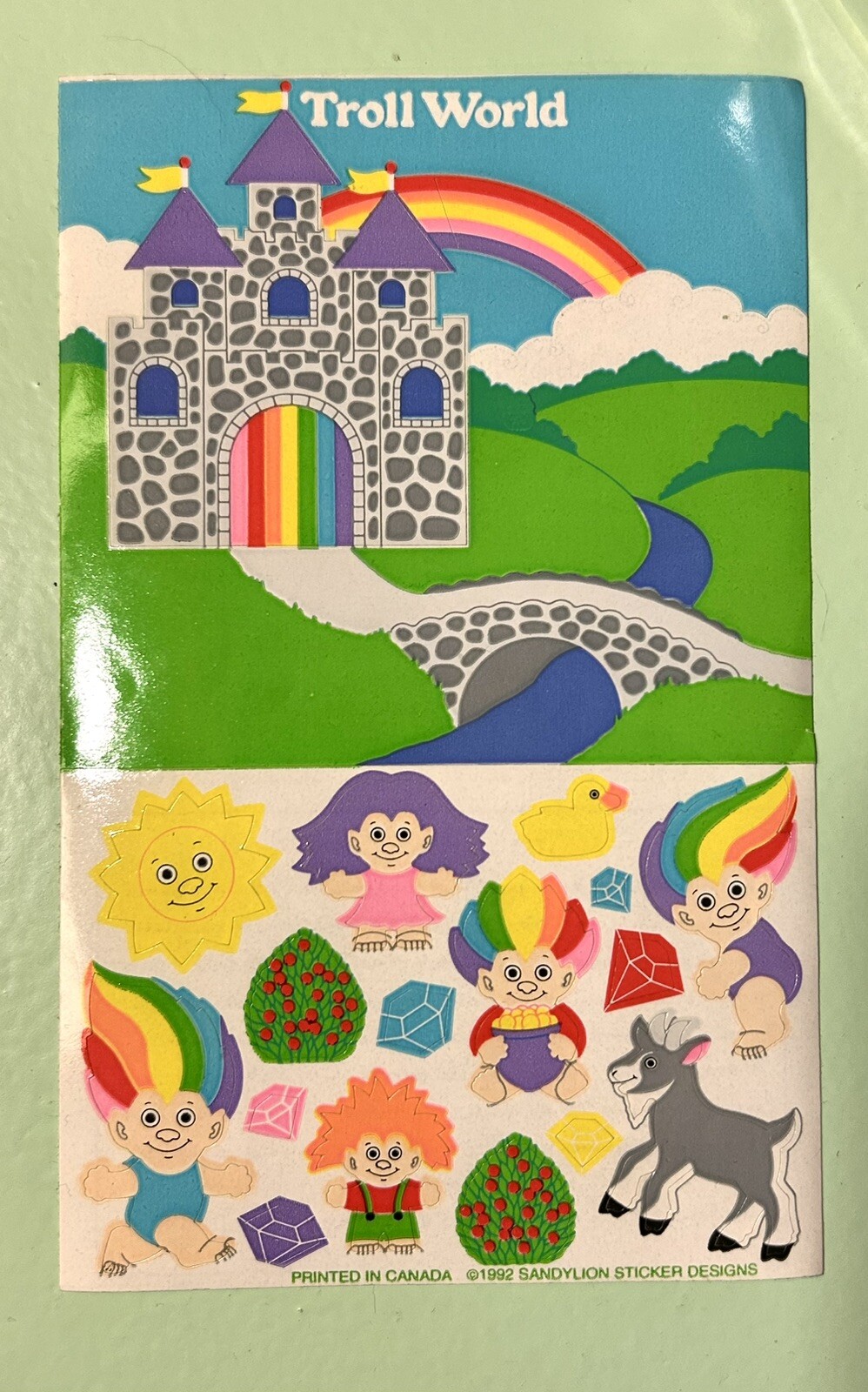 1992 Vintage Sandylion Rare Trolls World  Sticker Sheet