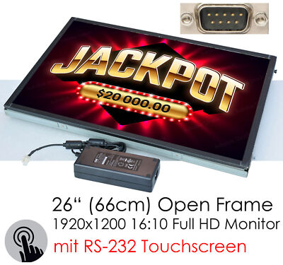 26'' 66cm TFT MONITOR WANDDISPLAY 10:16 FHD 1920x1200 OPENFRAME RS232 TOUCHSCREEN