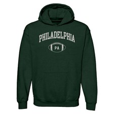 PHILADELPHIA Classic Football Arch - American Football Sports Hoodie - Forest