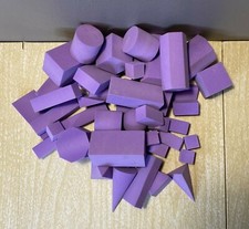 Geometric Learning Math Manipulative Larger Soft Foam 3D Shapes 42 Purple pieces