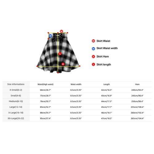 Plaid Skirts for Women 2024 High Waisted A line Y2k Pleated Black Mini Skirt ... - Picture 6 of 6