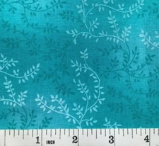 Tiny Vines Mottled - Teal Green - Quilt Fabric - Yard