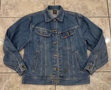 Vintage Women's S/M LEE RIDERS Denim Trucker Blue Jean Jacket Unlined