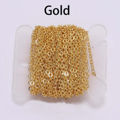 5 Meter Gold/Bronze Kettenhalsbandkette Für Schmuckherstellung Metallfunde NEW