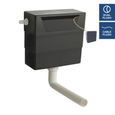 Image of Hudson Reed Universal Access Cistern & Black Square Flush Plate