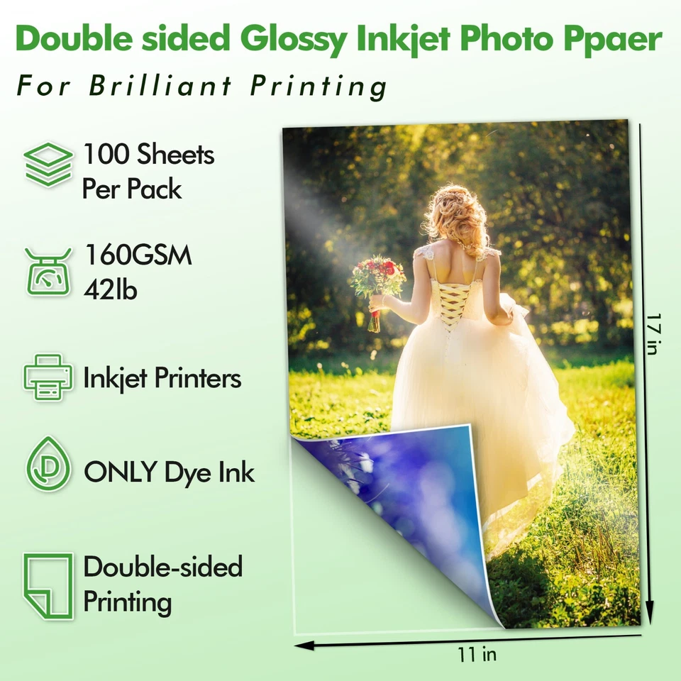 Koala Double Sided Glossy Photo Paper 11x17 42 lb 100 Sheets Inkjet Brochures - Image 2 of 4