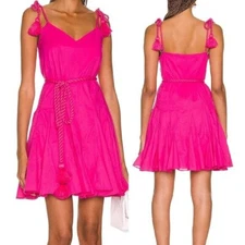 NEW RHODE HOT PINK CASEY SLEEVELESS MINI DRESS SIZE M
