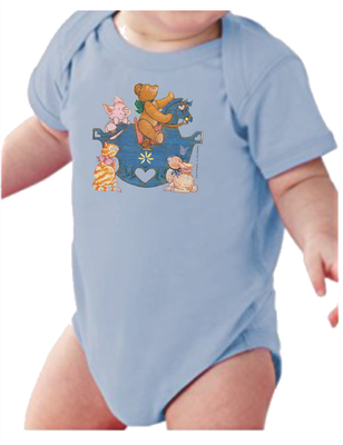 Infant Creeper Bodysuit One Piece T Shirt Rocking Horse Teddy Bear K 630 Ebay