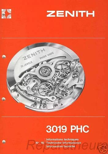 Calibre Zenith El Primero 3019 PHC Rolex Daytona 4030 Manuel Manual Watchmaker
