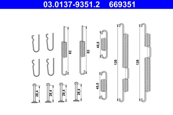 ZubehöRsatz Bremsbacken ATE 03.0137-9351.2 FüR Hyundai Accent 3 MC Crdi GLS KIA-image