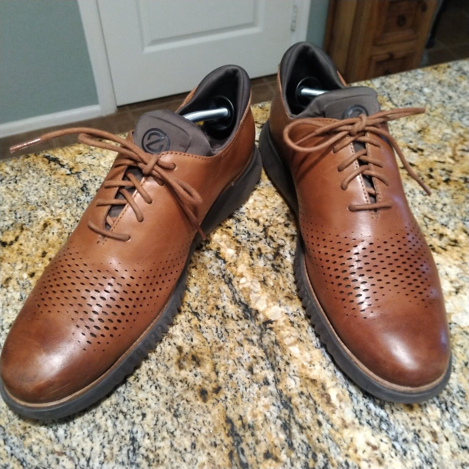 SAOLA Oxford Cole Haan uomo 2.ZeroGrand foderato laser punta alare marrone C25351 taglia 12M us intime ottimeioni