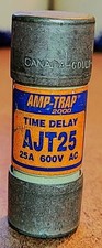 MIXED BRAND LOT OF 5 AJT25 AMP-TRAP 2000 FUSE 25AMP 600VAC CLASS J