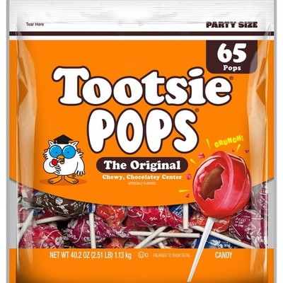 Tootsie Pops, The Original, Assorted Peanut Free and Gluten Free Lollipops, 65 C