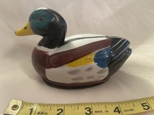 Vintage Jasco Ceramic Mallard Duck Decoy Lint Brush Valet Figurine 5