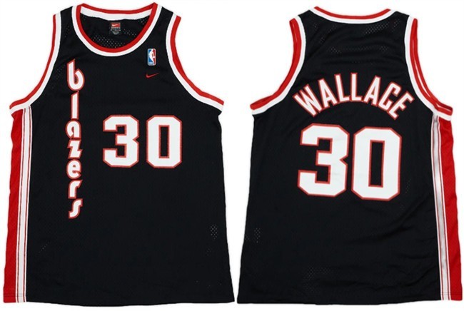Men's NBAPortland Trail Blazers #30 Rasheed Wallace  1976-77 Basketball - Black