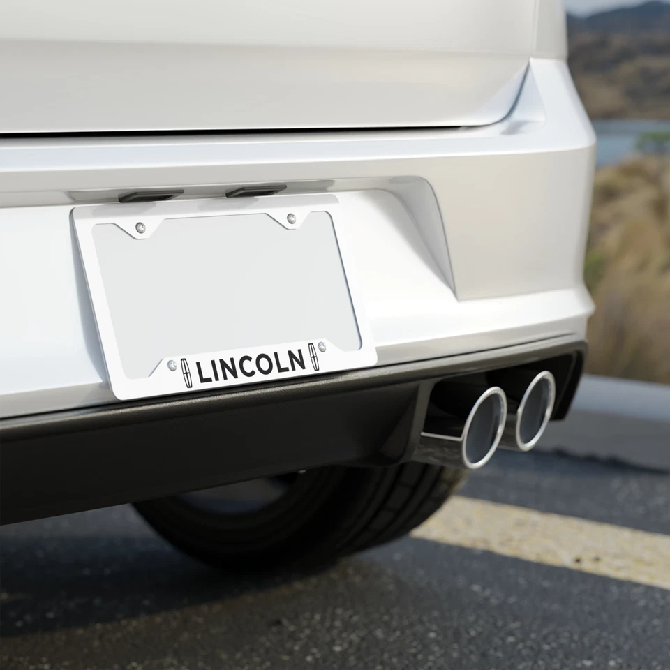 LINCOLN License Plate Frame Custom Made of Premium White Aluminum Metal - Изображение 2 из 2