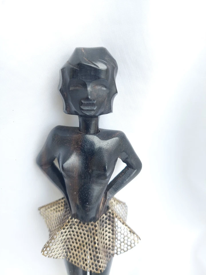 Curiosité rare danseuse Art Déco PINCE à SUCRE ébène et métal rigidule - Photo 3/4