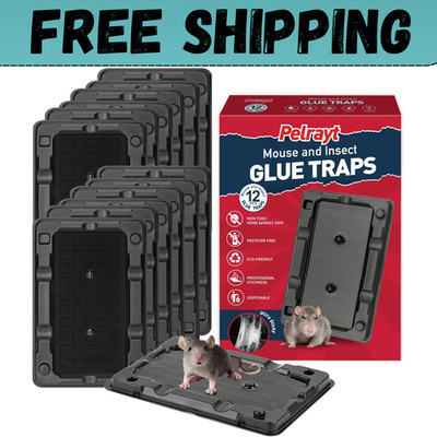 Mouse & Insect Traps 12 Pack, Heavier Sticky Traps with Non-Toxic Glue for Mice