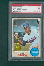 1968 Topps Baseball Card - #80 Rod Carew All-Star Rookie, PSA 7 NM. rookie card picture