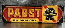 Vintage Pabst Blue Ribbon On Draught Lighted Sign PBR