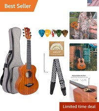 Versatile 5-String Ukulele - Solid Mahogany, Gig Bag, and Extras Included