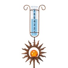 MUMTOP Rain Gauge Outdoor Freeze Proof 34 Inch Large Number Solar Lights Sun
