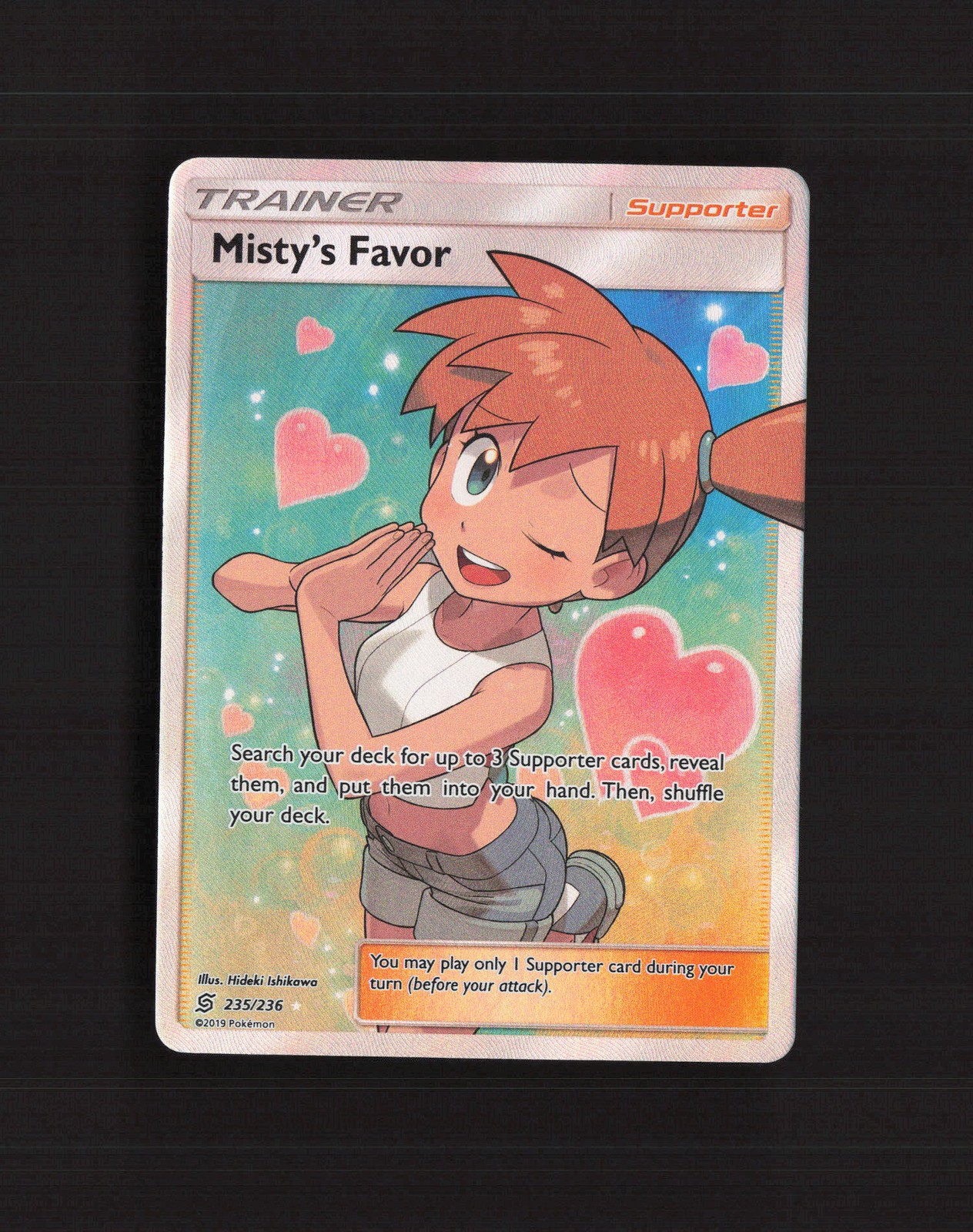 Misty’s Favor 235/236 Unified Minds Full Art Ultra Rare Holo Pokemon Card LP