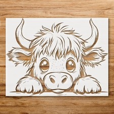 Highland Cow Clip Art Stencil for DIY Crafts and Home Decor - StencilAir