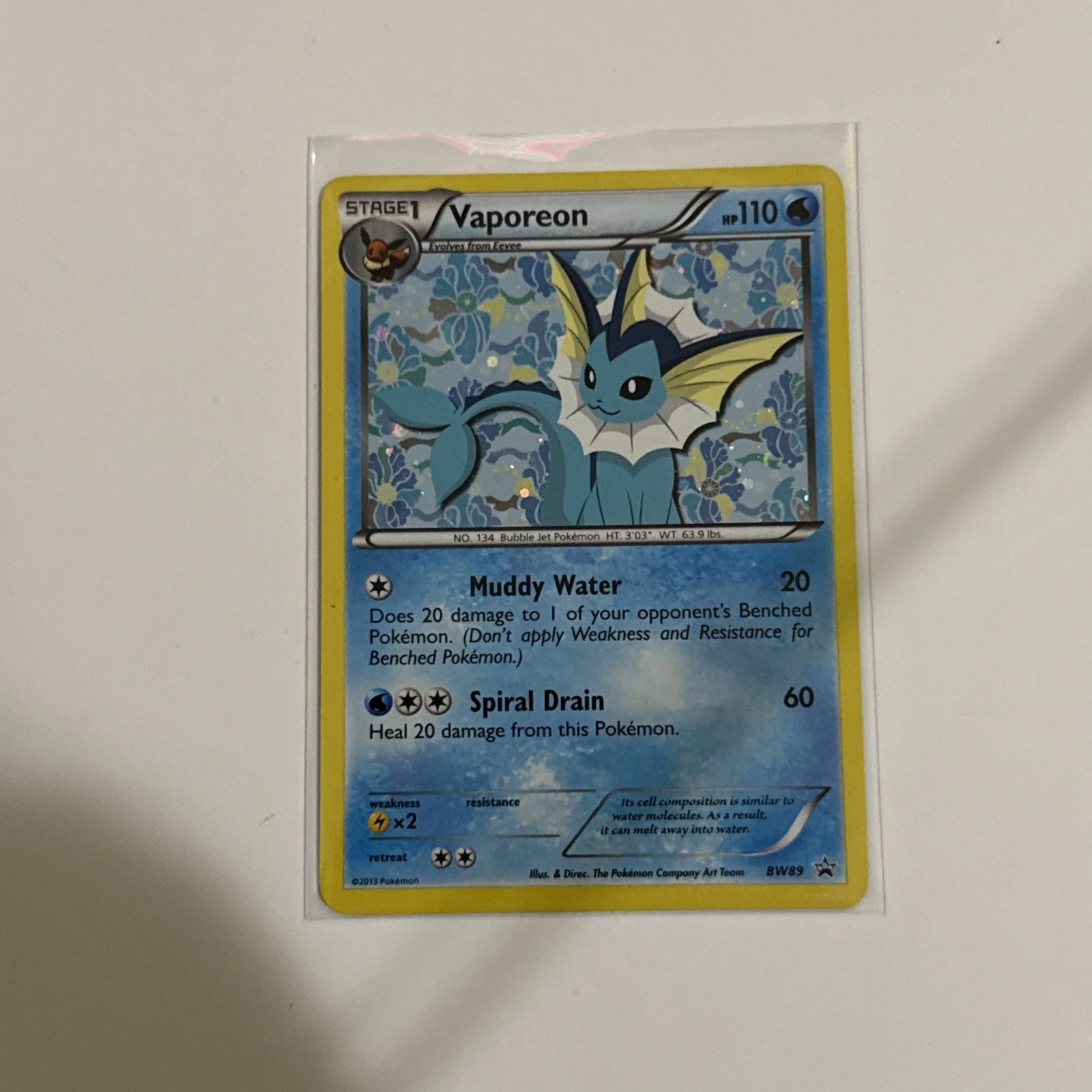 Vaporeon BW89 Black Star Promo Holo Pokemon Card – Pk001997