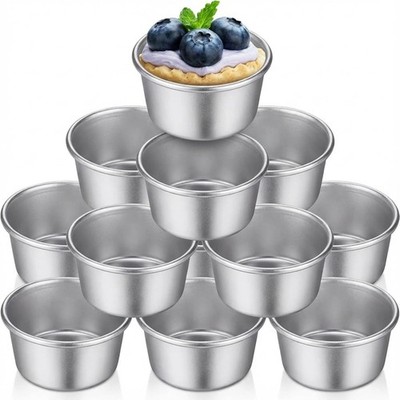 Geiserailie 10 Pieces Individual Flan Molds Egg Tart Molds Pudding Cups Mini Cho
